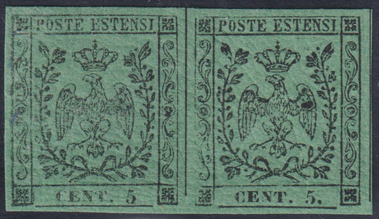 1852 - Duchy of Modena issue with dot after the figure, c. 10 new pink rubber intact (9)