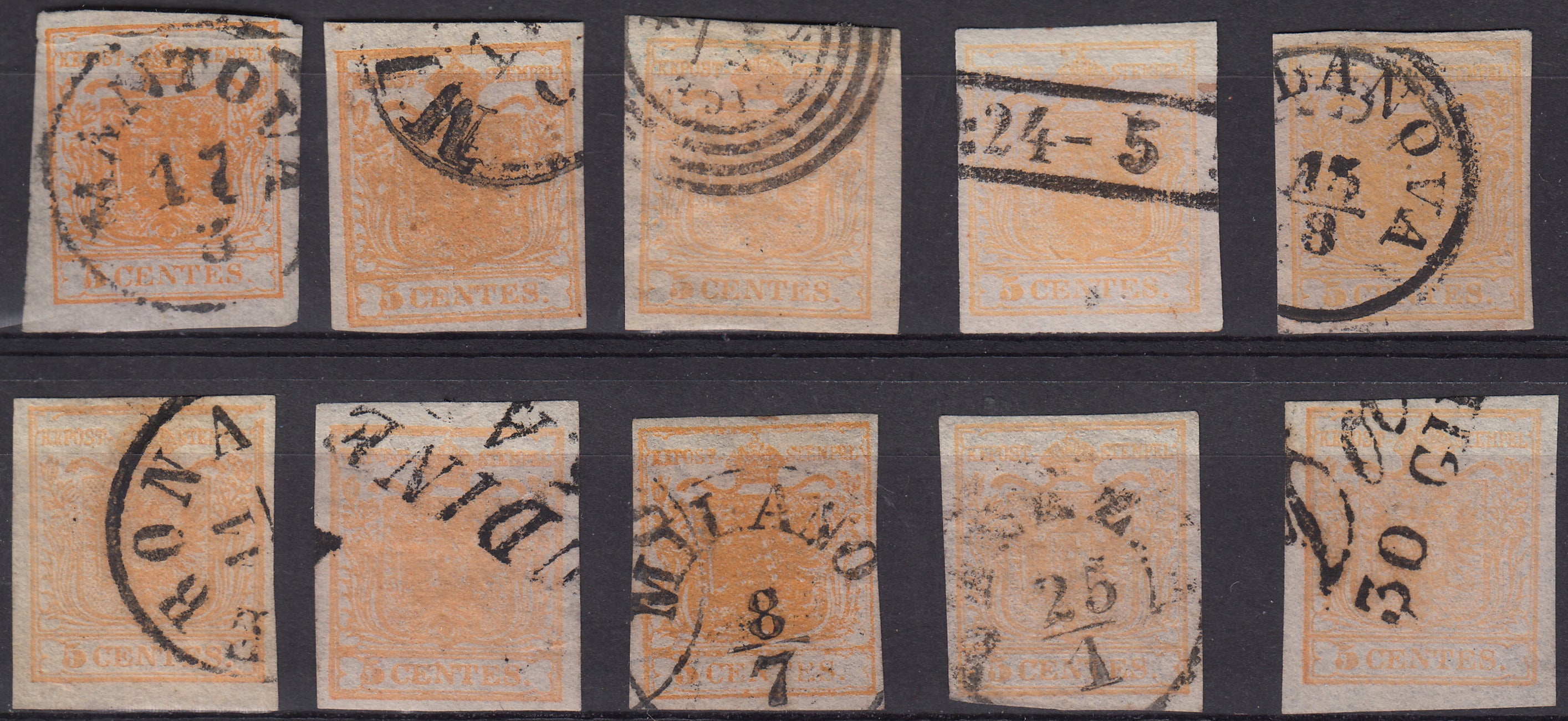 1859 - 1 brown olive grain II table paper of Naples new with original gum (4b) 