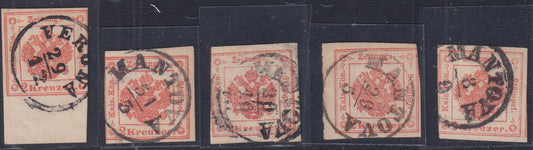 1858 - Postage due for newspapers, 4 kr. Dull red used on newspaper scrap (4)