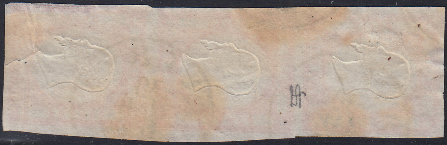 1861 - 1 black grain, copy with triple effigy, new with original rubber (19 AD). Cardillo certificate.