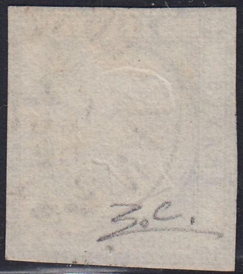 1861 - 1 black grain, copy with triple effigy, new with original rubber (19 AD). Cardillo certificate.