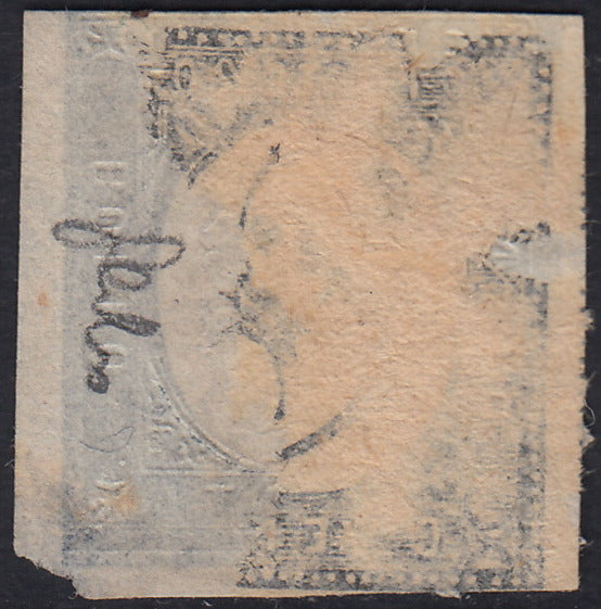 1851 - Effigy of Vittorio Emanuele II facing right, 1st issue c. 20 light blue used late 8/20/57 (2, R2 points)