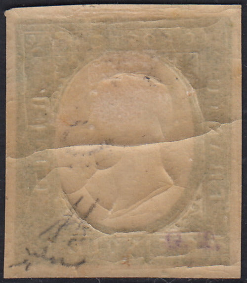 RL59 - 1854 - Effigie di Vittorio Emanuele II, non emessi c. 5 verde oliva scuro nuovo con gomma (10).