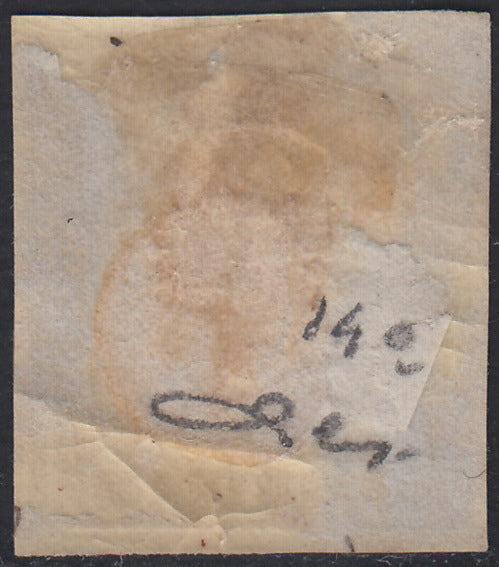 1851 - Effigy of Vittorio Emanuele II facing right, 1st issue c. 20 light blue used late 8/20/57 (2, R2 points)