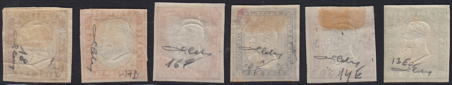 1851 - Effigy of Vittorio Emanuele II facing right, 1st issue c. 20 light blue used late 8/20/57 (2, R2 points)