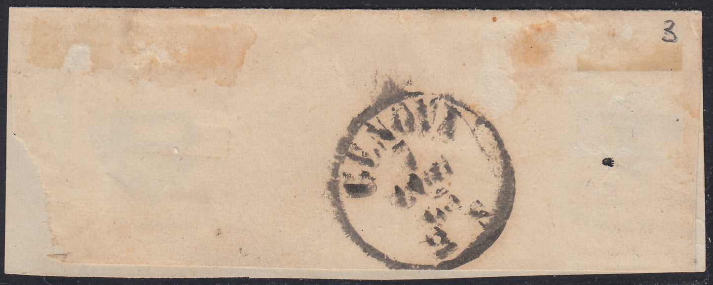 1851 - Effigy of Vittorio Emanuele II facing right, 1st issue c. 20 light blue used late 8/20/57 (2, R2 points)