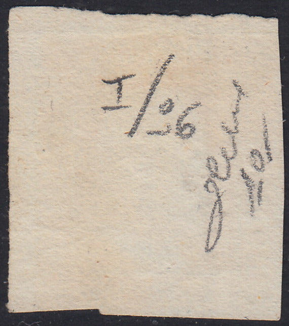 1859 - 10 grain indigo black paper from Naples new with original gum (12a) 