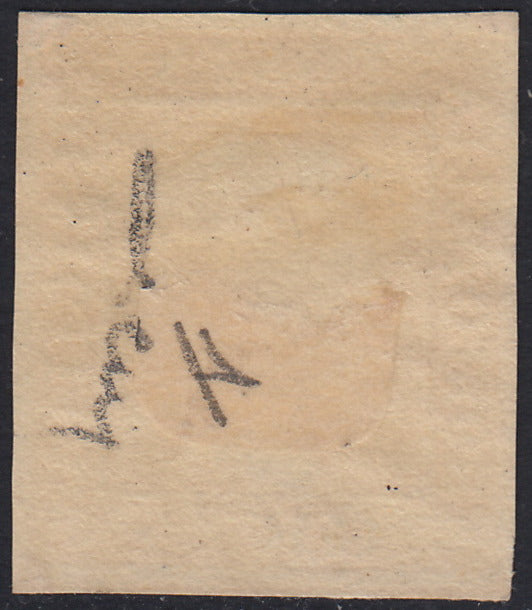 1859 - 10 grain indigo black paper from Naples new with original gum (12a) 