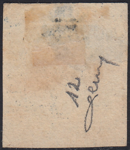 EB61 - 1859 - Effigie di Federico II di Borbone, 10 grana azzurro cupo carta di Napoli usato (12)