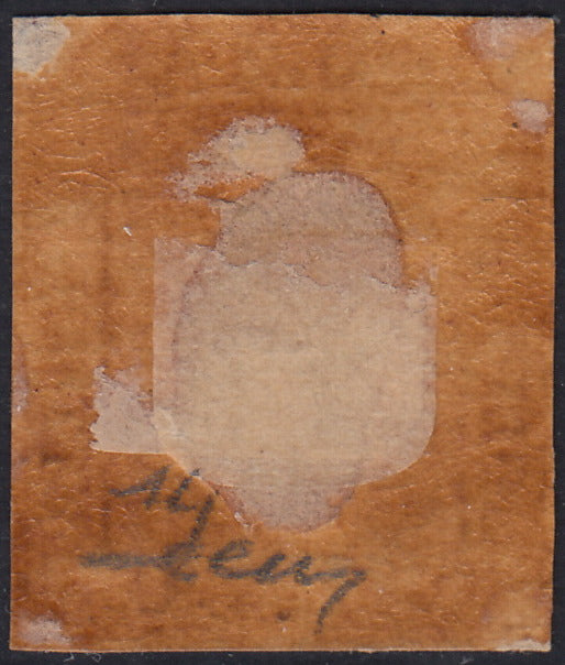 1859 - 10 grain indigo black paper from Naples new with original gum (12a) 