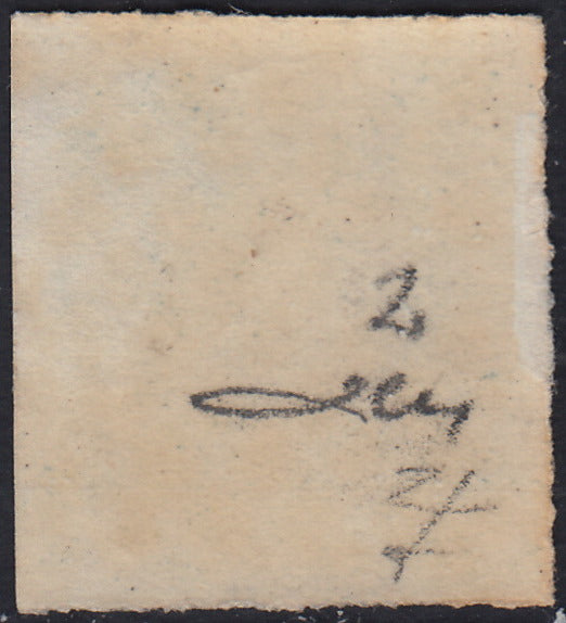 EB69 - 1851 - I emissione c. 20 azzurro IV riporto litografico usato (2)