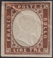 1860 - 1/2 dark blue tornese called "Croce di Savoia" used in the IL PAESE newspaper of 1/1/1861 (16b)