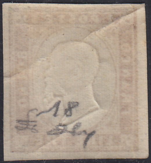 1860 - 1/2 dark blue tornese called "Croce di Savoia" used in the IL PAESE newspaper of 1/1/1861 (16b)