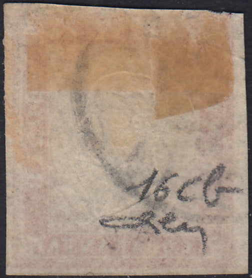 1860 - 1/2 dark blue tornese called "Croce di Savoia" used in the IL PAESE newspaper of 1/1/1861 (16b)