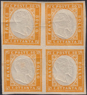 1860 - 1/2 dark blue tornese called "Croce di Savoia" used in the IL PAESE newspaper of 1/1/1861 (16b)