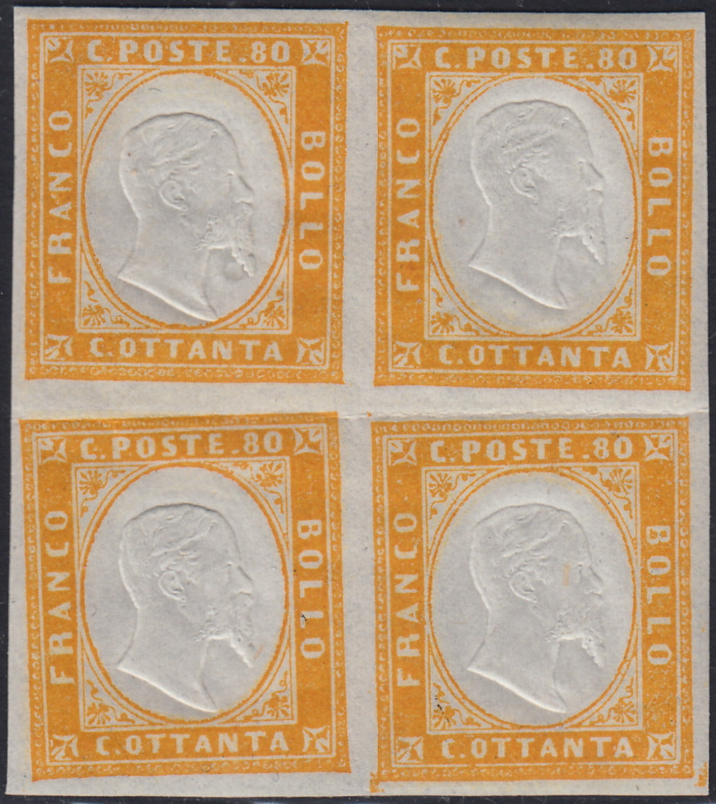 1860 - 1/2 dark blue tornese called "Croce di Savoia" used in the IL PAESE newspaper of 1/1/1861 (16b)