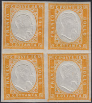 1860 - 1/2 dark blue tornese called "Croce di Savoia" used in the IL PAESE newspaper of 1/1/1861 (16b)