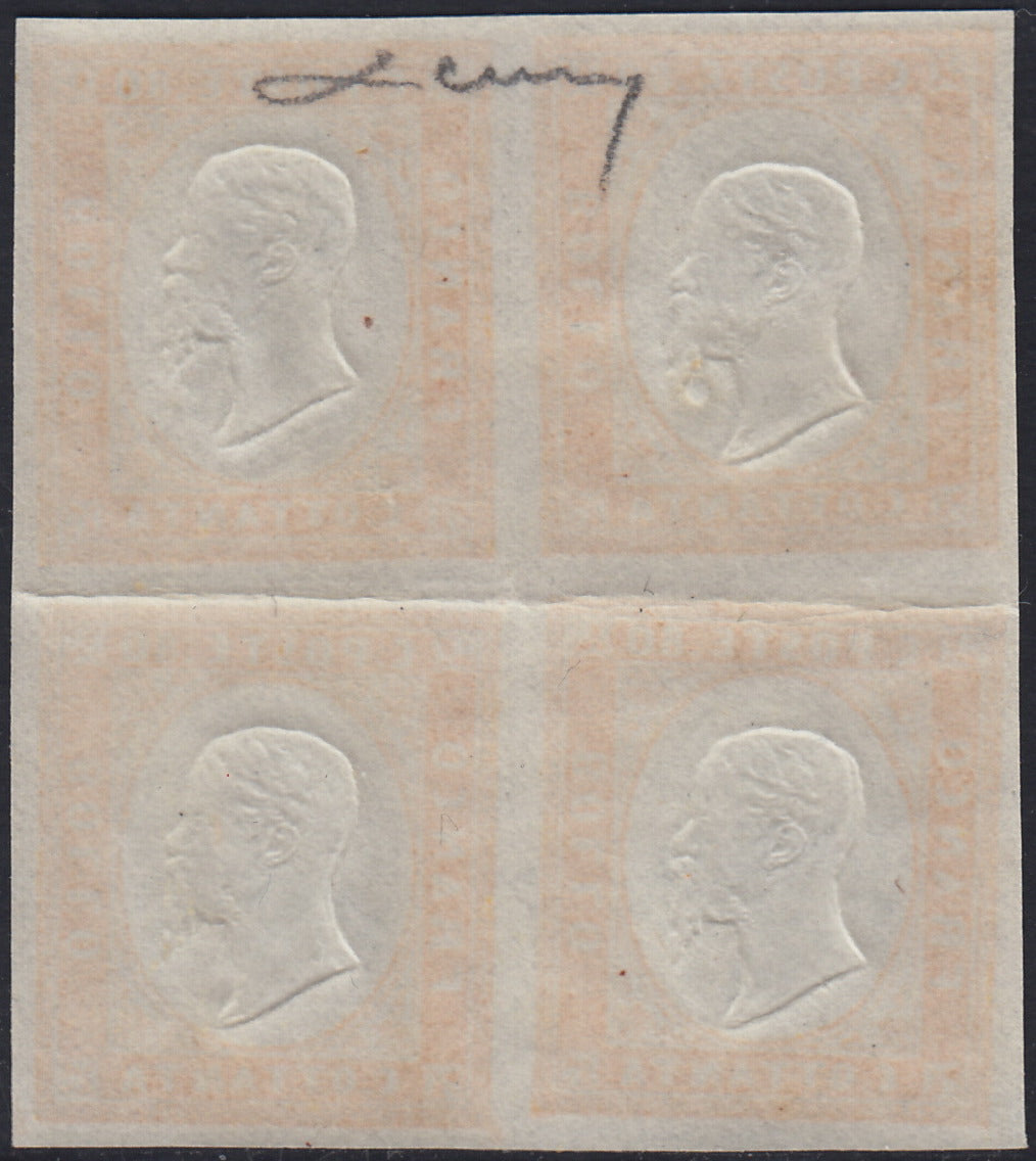 1860 - 1/2 dark blue tornese called "Croce di Savoia" used in the IL PAESE newspaper of 1/1/1861 (16b)