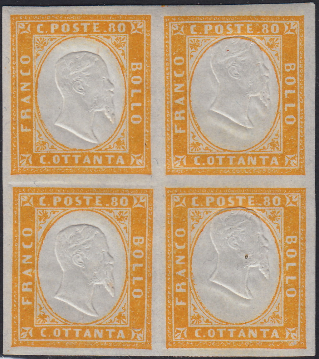 1860 - 1/2 dark blue tornese called "Croce di Savoia" used in the IL PAESE newspaper of 1/1/1861 (16b)