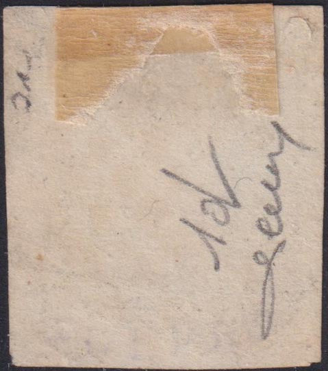 EB92 - 1851 - Sardegna I emissione, c. 5 nero grigiastro usato (1d)