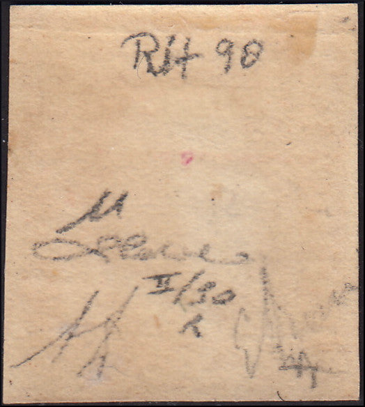 EBS23 - 1859 - Effigie di Federico II di Borbone, 5 gr. vermiglio II tavola ritocco n. 90 nuovo con gomma originale (11)