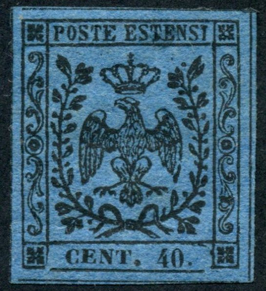 1852 - Duchy of Modena issue with dot after the figure, c. 10 new pink rubber intact (9)