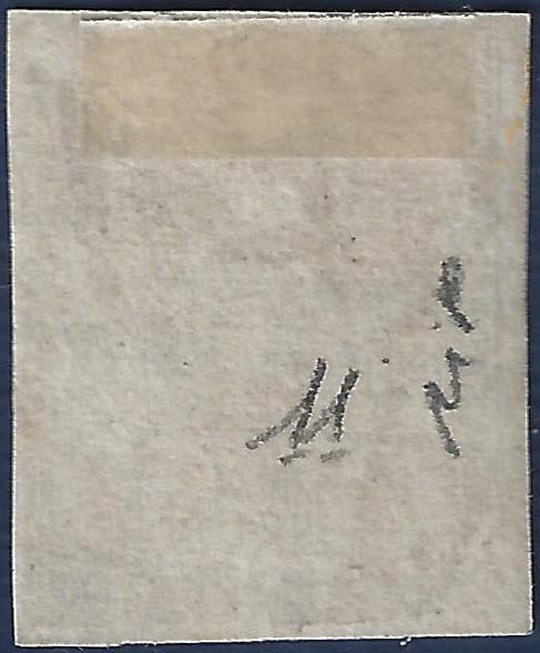 EC16-311 -  1857 Leone di Marzocco, 1 soldo ocra su carta bianca e filigrana linee ondulate, usato (11)