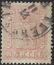 ECG109 - 1863 - Stemma con Leone rampante, 8s. rosa usato (9)