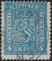 ECG117 - 1867/68 - Stemma con Leone rampante, 4s. azzurro usato (14)