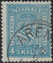 ECG118 - 1867/68 - Stemma con Leone rampante, 4s. azzurro usato (14)