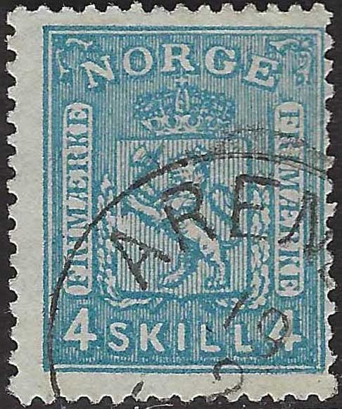 ECG118 - 1867/68 - Stemma con Leone rampante, 4s. azzurro usato (14)