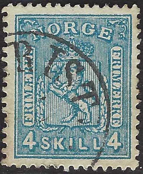 ECG119 - 1867/68 - Stemma con Leone rampante, 4s. azzurro usato (14)