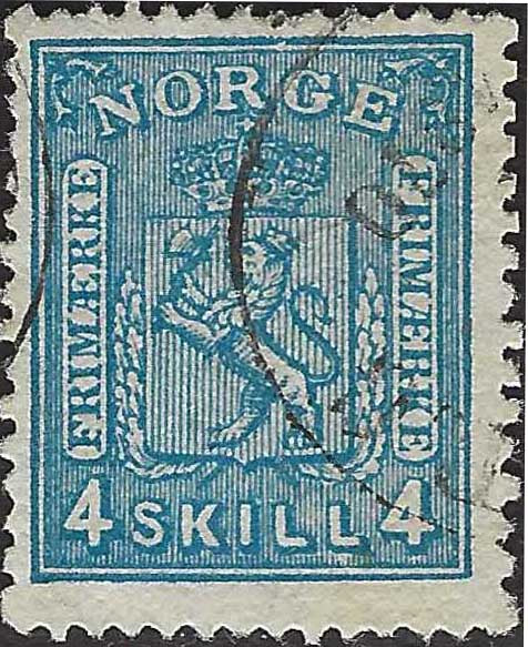 ECG120 - 1867/68 - Stemma con Leone rampante, 4s. azzurro usato (14)
