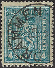 ECG121 - 1867/68 - Stemma con Leone rampante, 4s. azzurro usato (14)