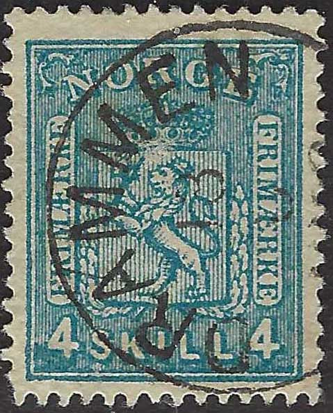 ECG121 - 1867/68 - Stemma con Leone rampante, 4s. azzurro usato (14)