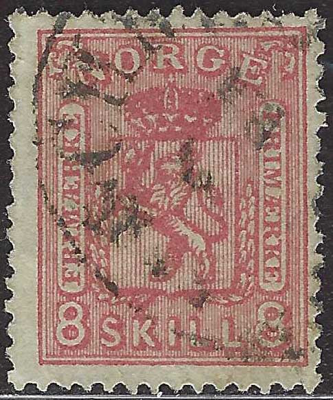 ECG124 - 1867/68 - Stemma con Leone rampante, 8s. rosa usato (15)