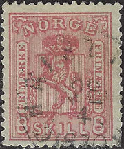 ECG125 - 1867/68 - Stemma con Leone rampante, 8s. rosa usato (15)