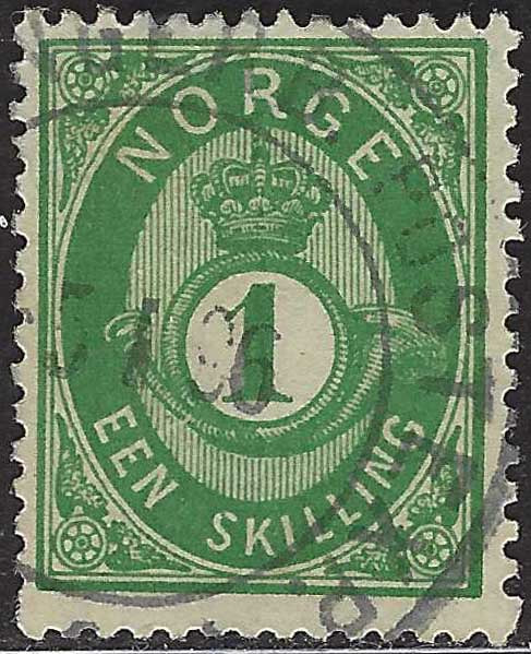 ECG126 - 1872/75 - Corno di posta ombreggiato, 1s. verde usato (16)