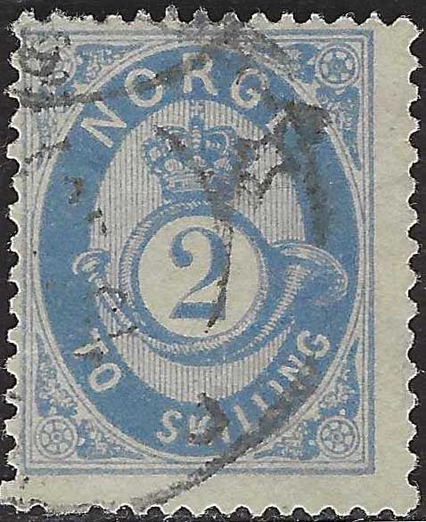 ECG127 - 1872/75 - Corno di posta ombreggiato, 2s. oltremare usato (17)