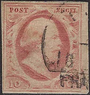 EC132 - 1852 - Effigie di Guglielmo III, 10c. rosa carminio usato (2)