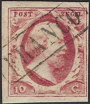 EC133 - 1852 - Effigie di Guglielmo III, 10c. rosa carminio usato (2)