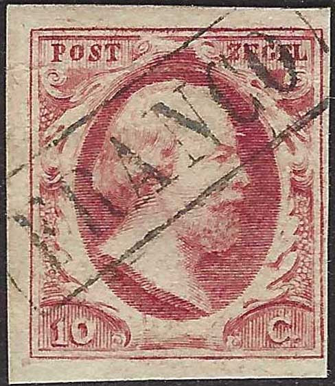 EC133 - 1852 - Effigie di Guglielmo III, 10c. rosa carminio usato (2)