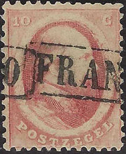 EC142 - 1864 - Effigie di Guglielmo III, emissione dentellata 10c. rosa carmini usato (5)