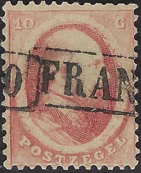EC142 - 1864 - Effigie di Guglielmo III, emissione dentellata 10c. rosa carmini usato (5)