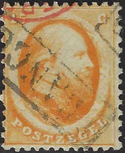EC144 - 1864 - Effigie di Guglielmo III, emissione dentellata 15c. arancio usato (6)