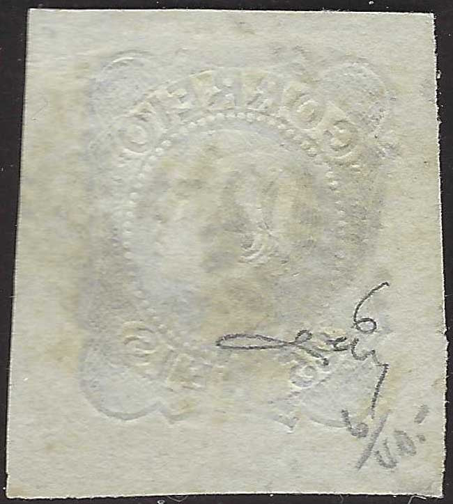 EC146 - 1855 - Effigie di Pietro V del primo tipo, 25 reis azzurro usato (6)