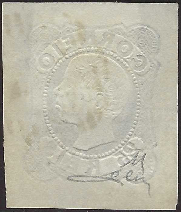 EC149 - 1856 - Effigie di Pietro V del quarto tipo, 25 reis azzurro usato (11)