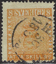 EC178 - 1855 - Stemma, 8 skilling giallo usato (4)
