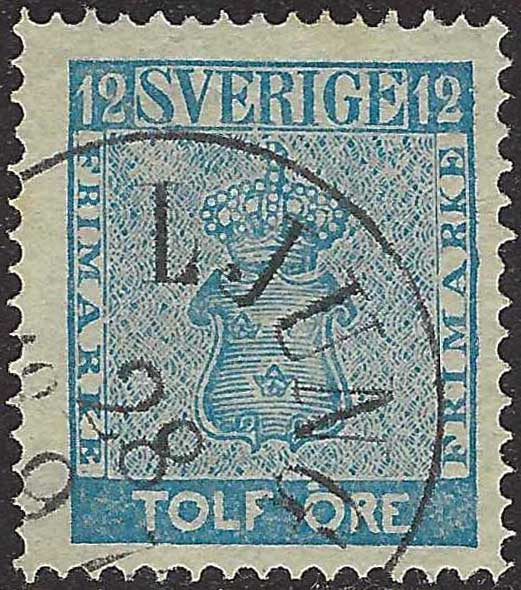 ECG182 - 1858/60 - Stemma, 12 öre azzurro usato (8)