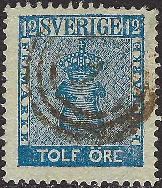 ECG183 - 1858/60 - Stemma, 12 öre azzurro usato (8)